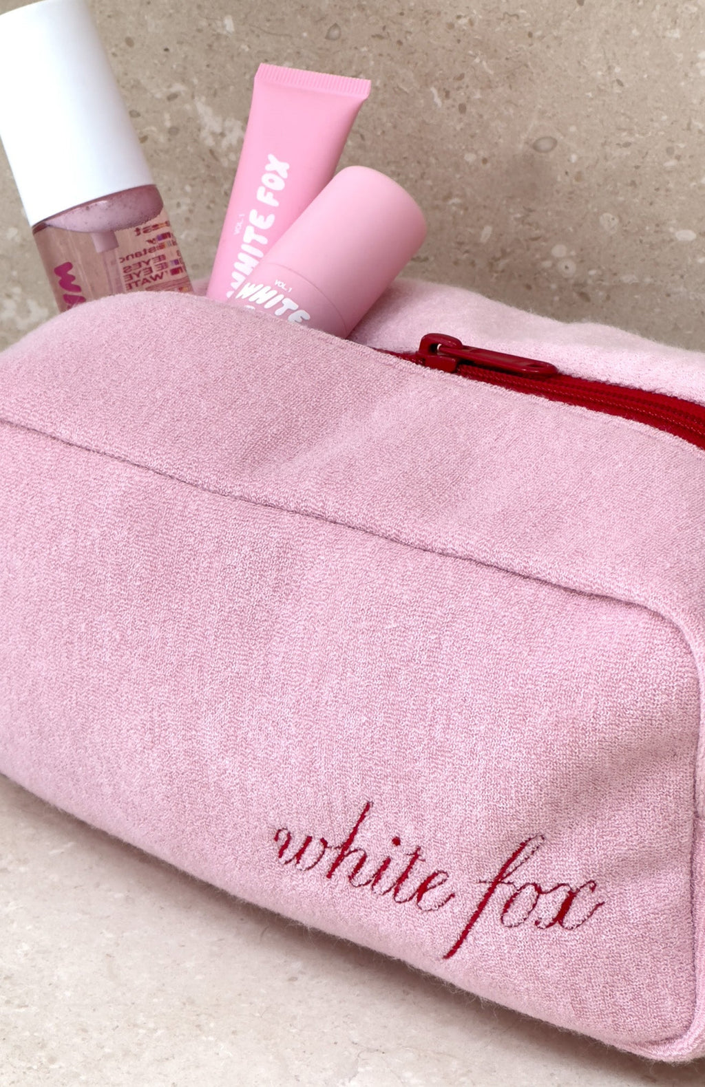 White Fox Lillian Cosmetic Bag Baby Pink