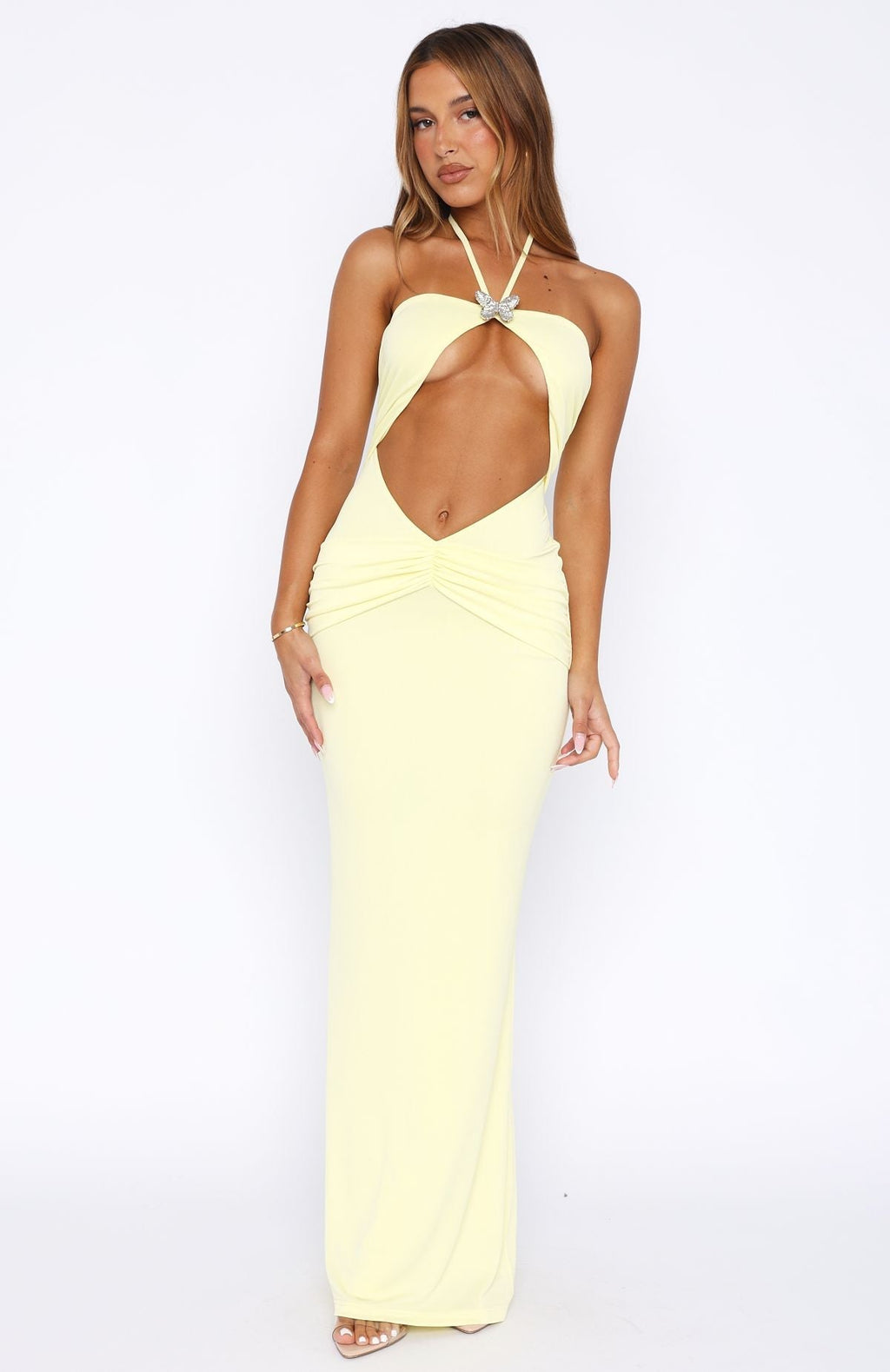 White Fox Don't Take Too Long Maxi Dress Lemon
