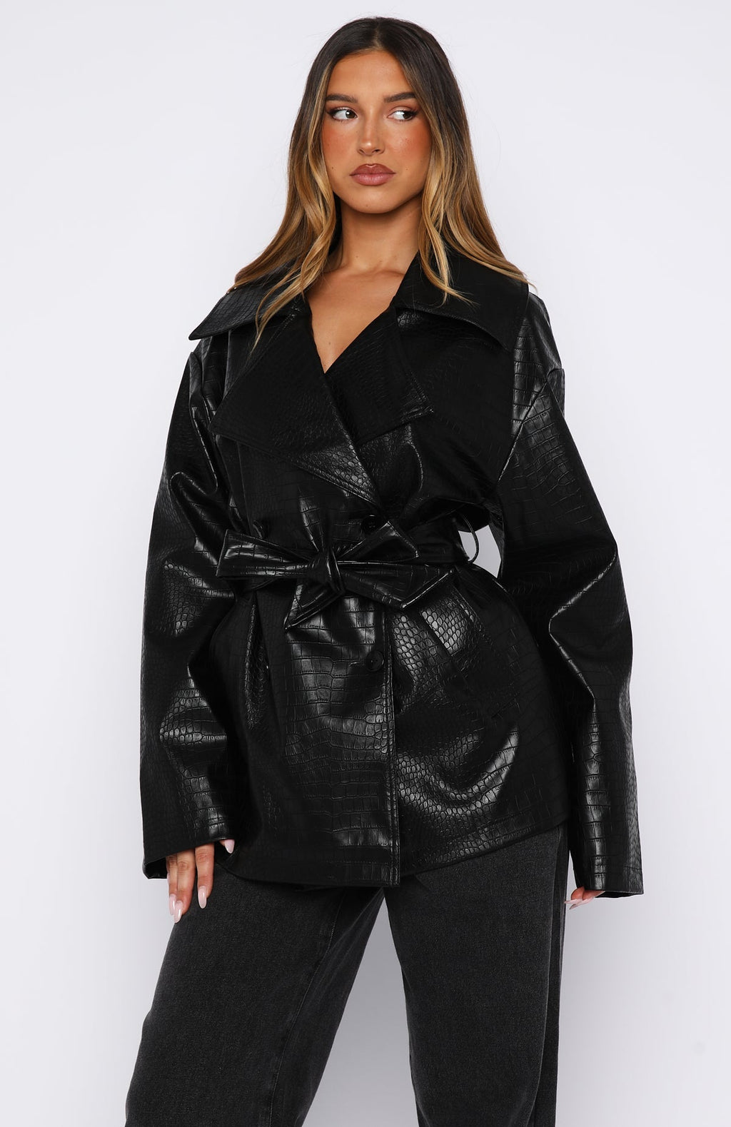 White Fox Victory Lap PU Jacket Black