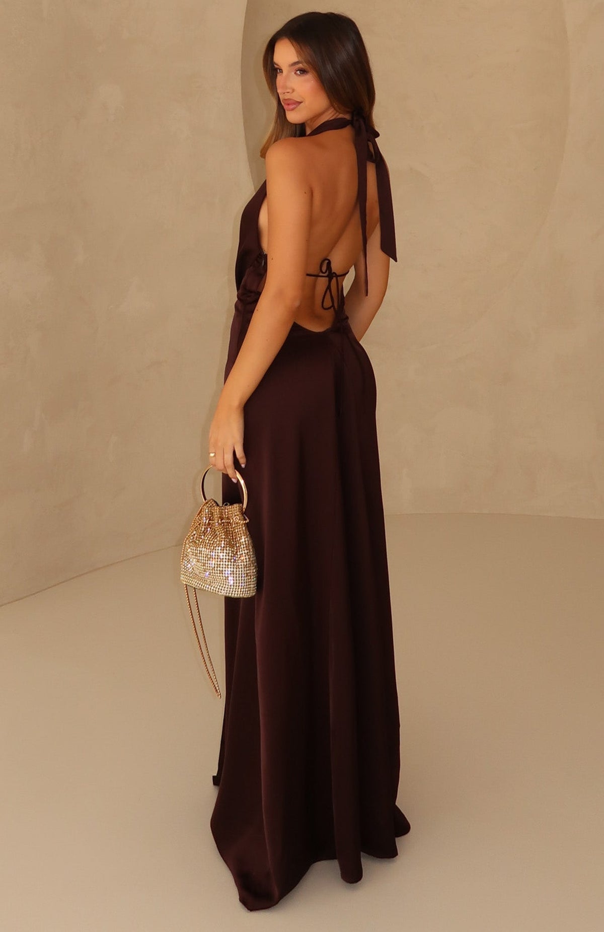White Fox Delicate Delight Maxi Dress Chocolate