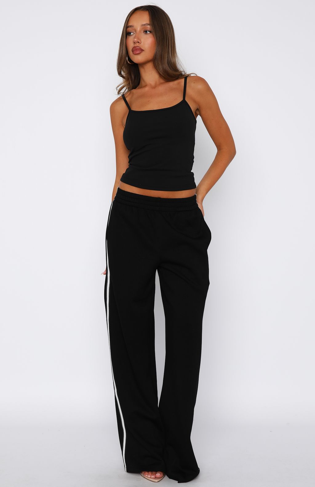 White Fox Travel Era Track Pants Black