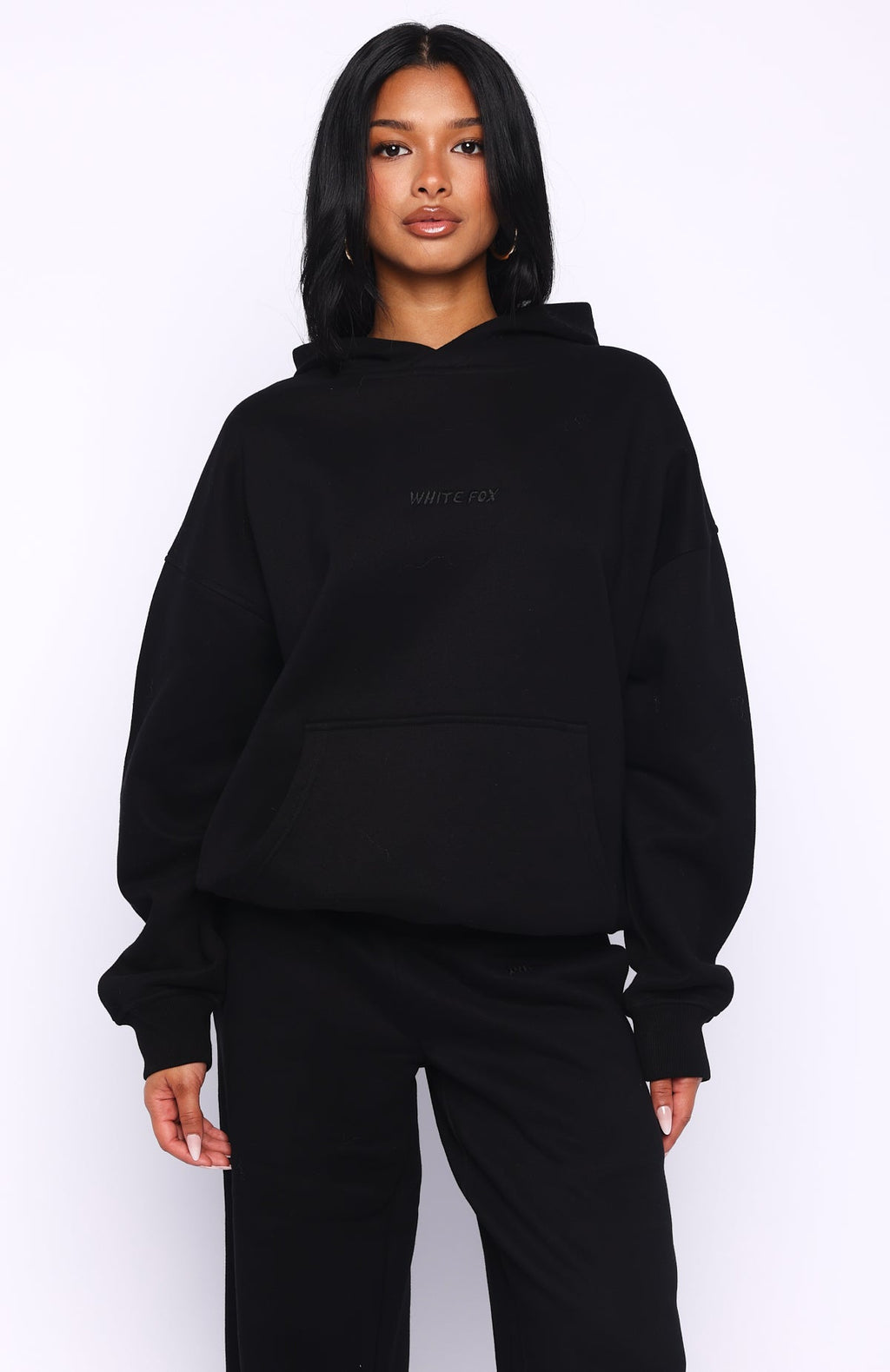 White Fox Come A Long Way Oversized Hoodie Black