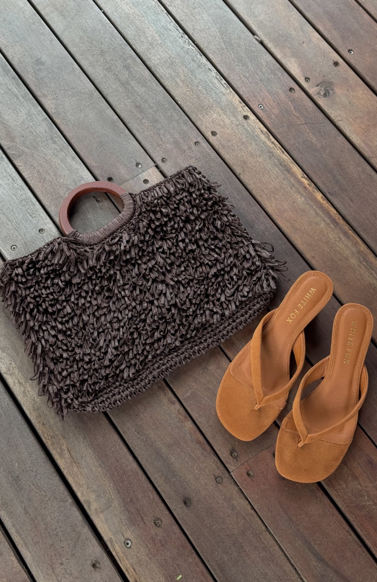 White Fox Minerva Top Handle Bag Chocolate