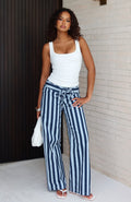 White Fox Won't Look Back Pants Blue Stripe