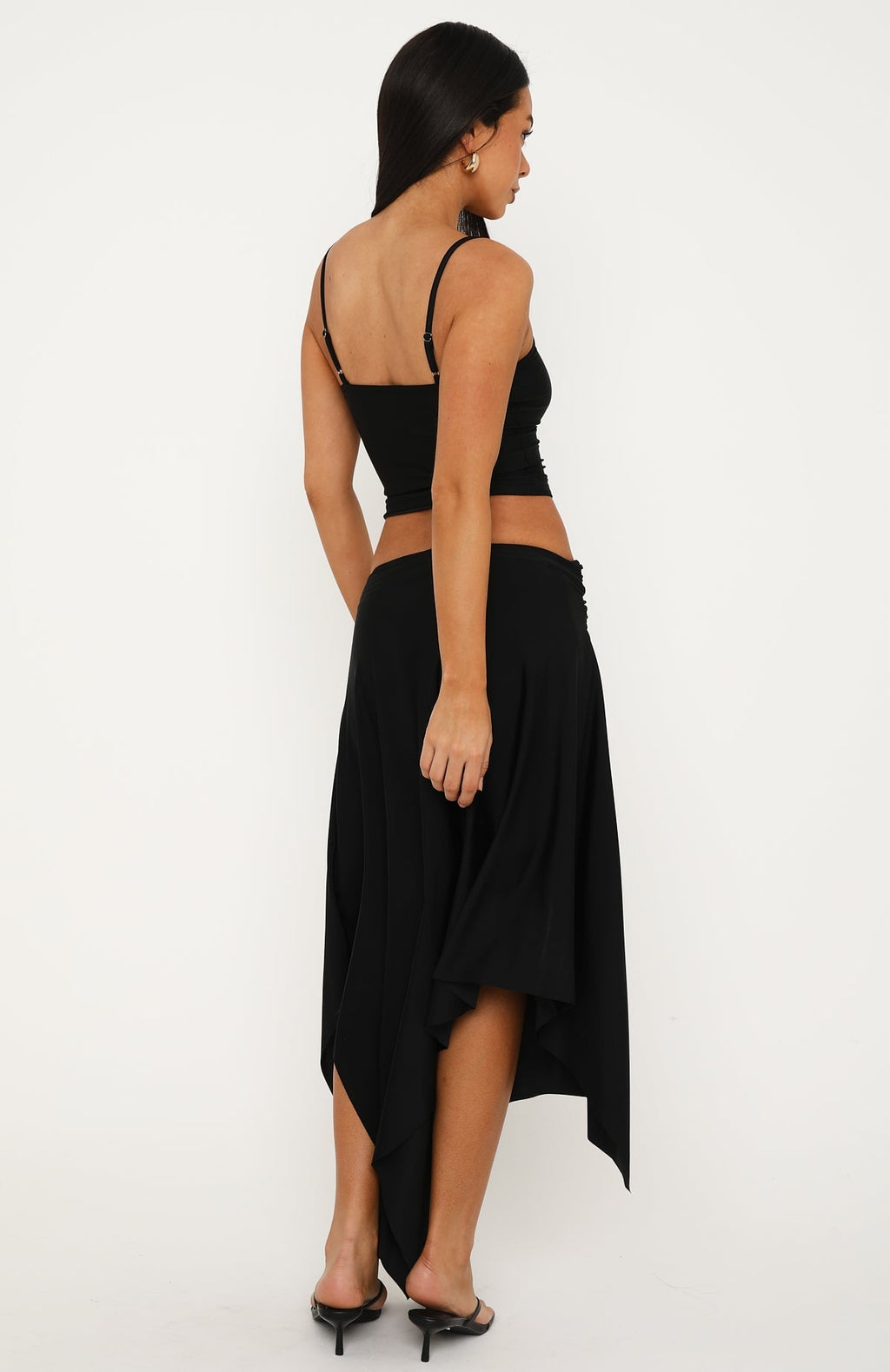White Fox Free All Night Midi Skirt Black