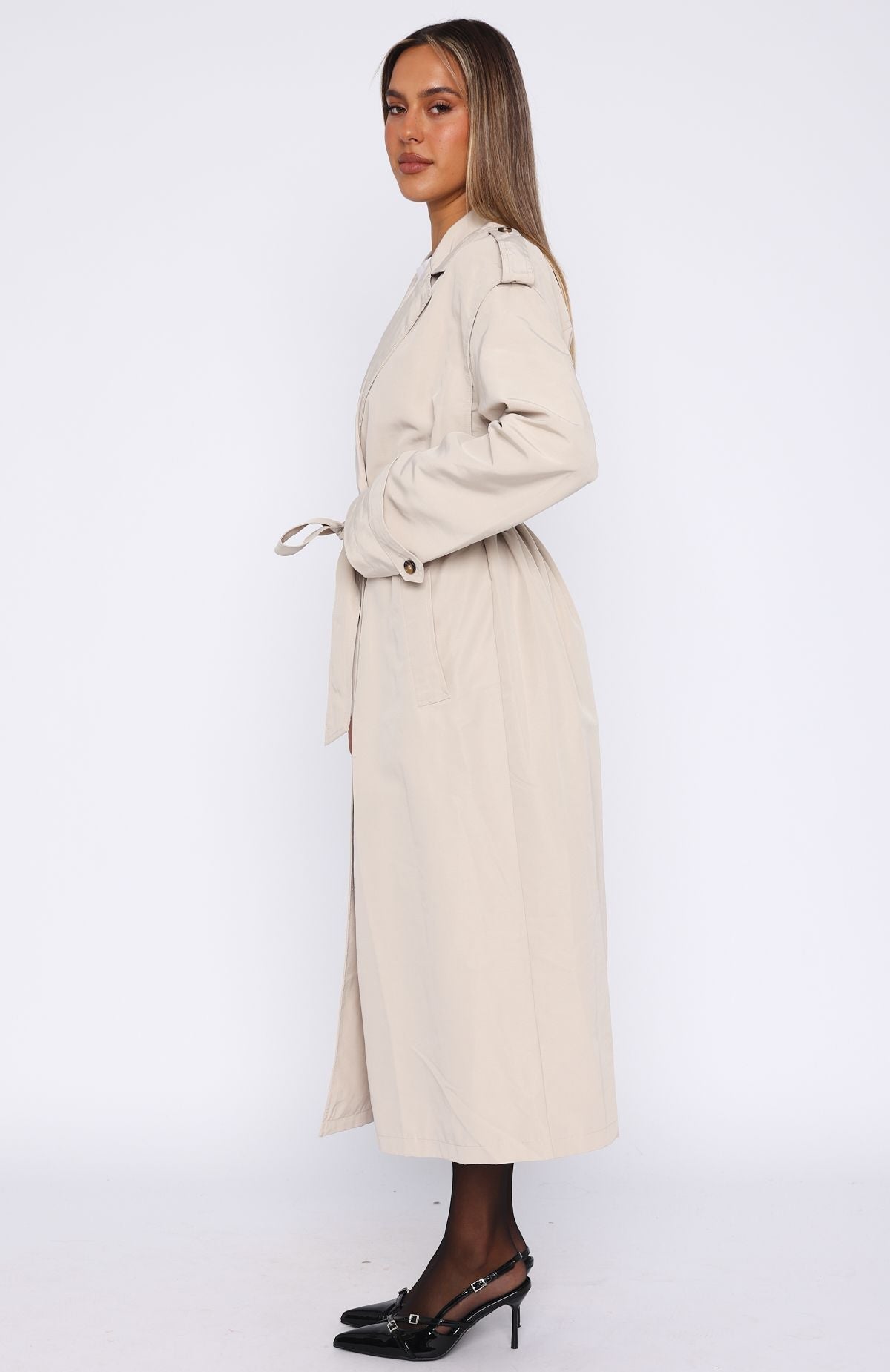 White Fox Working Overtime Trench Beige