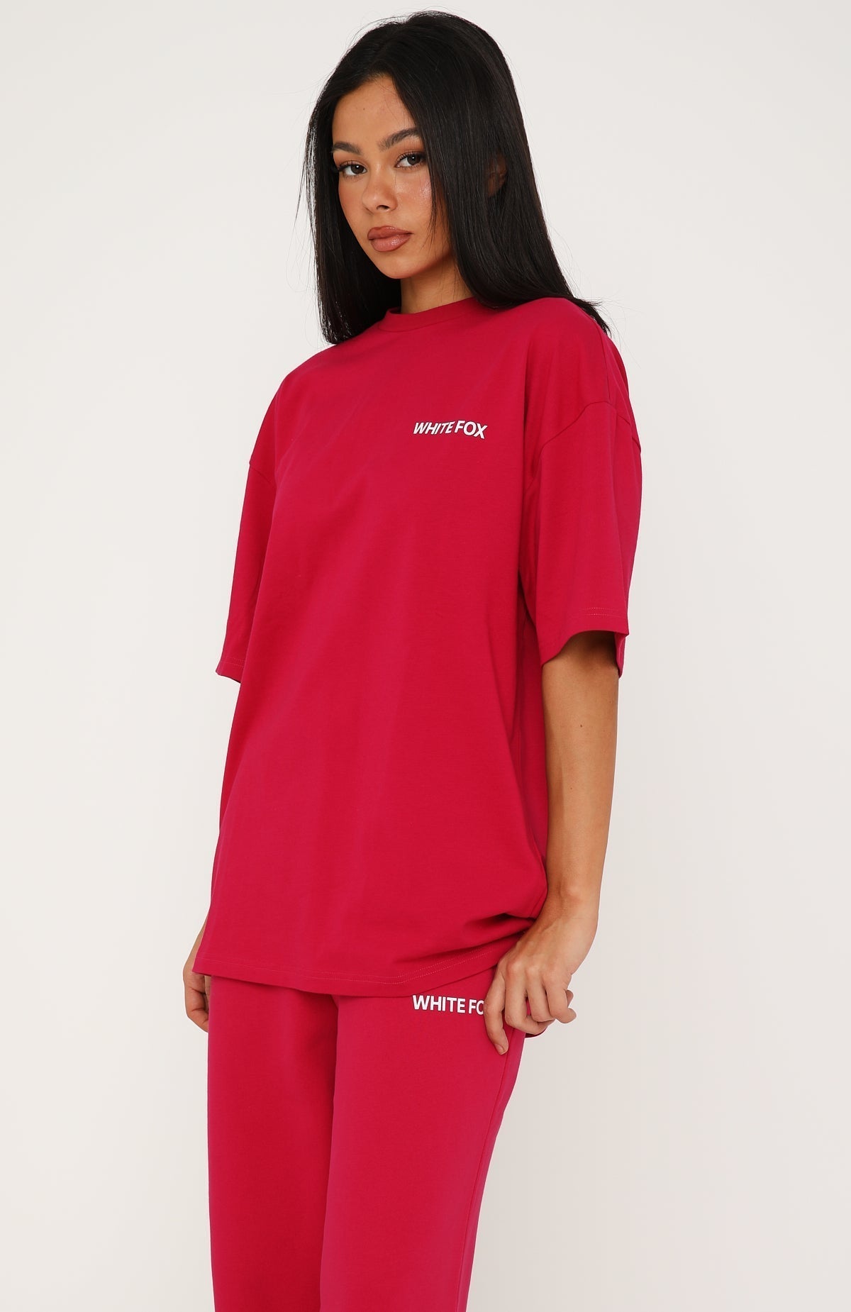 White Fox Core Classic Oversized Tee Berry