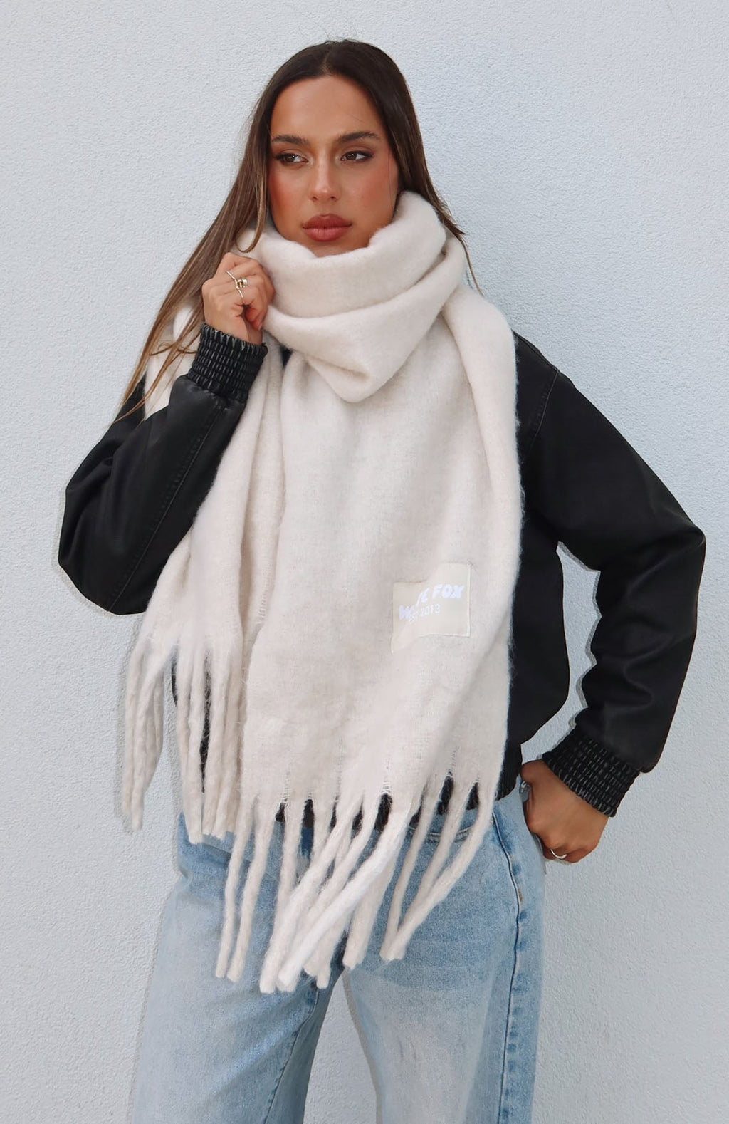 White Fox Luna Scarf Oat
