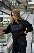 White Fox Decade Classics Varsity Oversized Hoodie Black