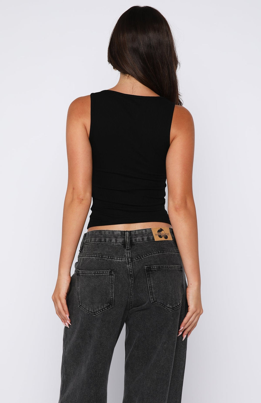 White Fox Sinful Embrace Rib Tank Black