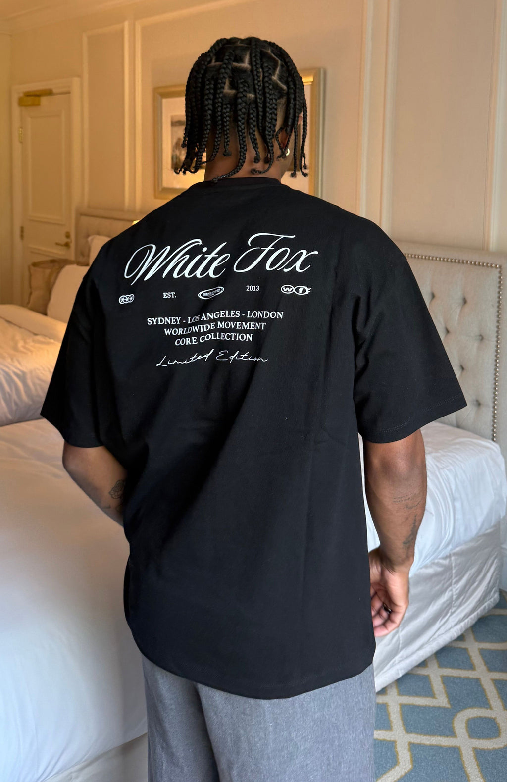 White Fox At Second Glance Oversized Tee Black