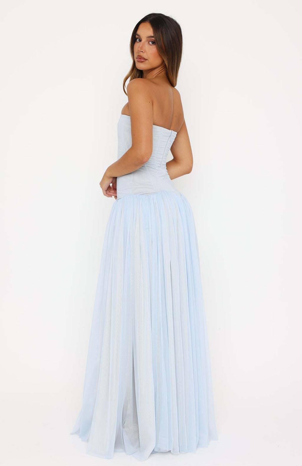 White Fox Magic Muse Maxi Dress Baby Blue