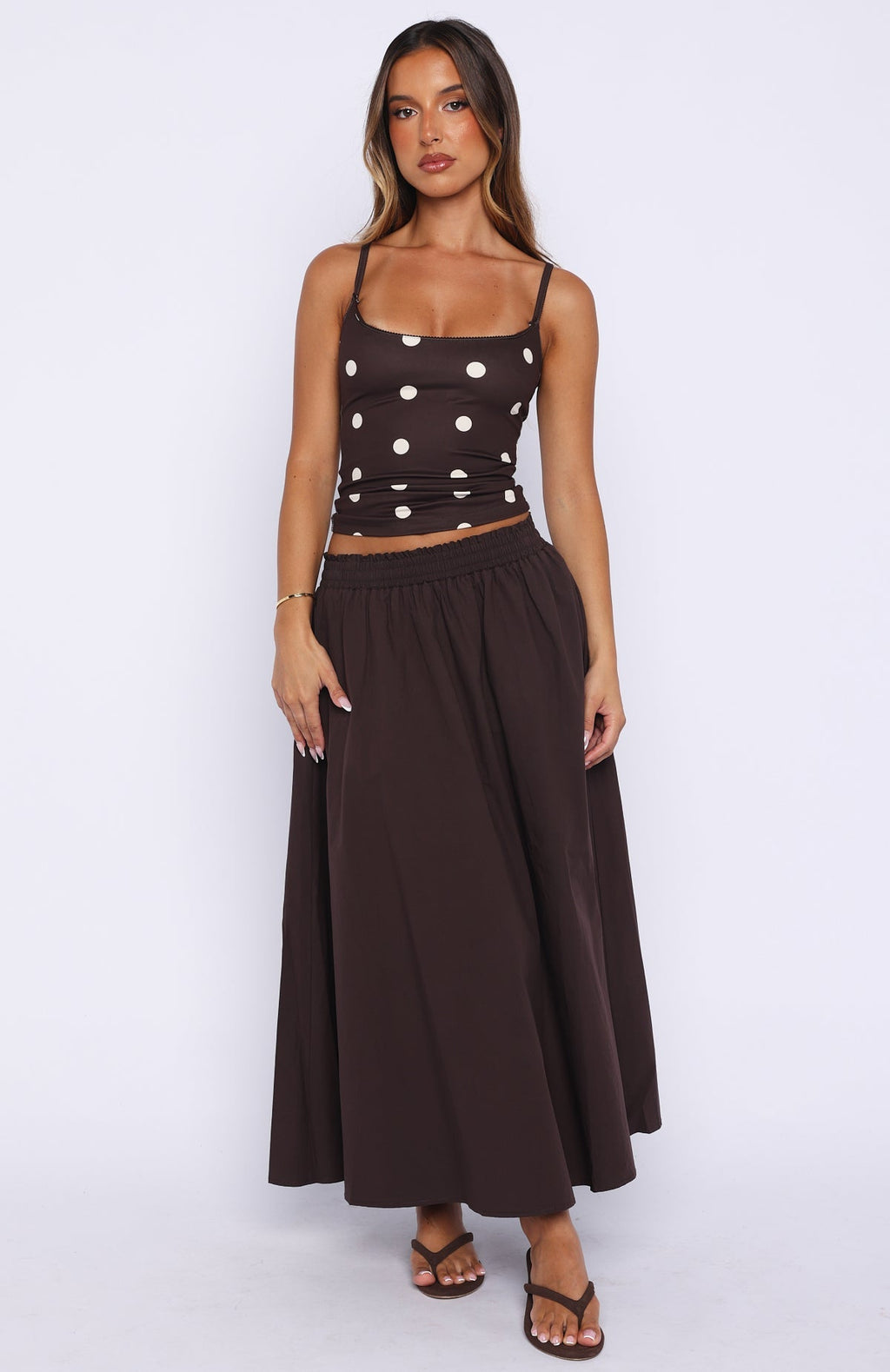 White Fox Lost In Your Love Maxi Skirt Chocolate