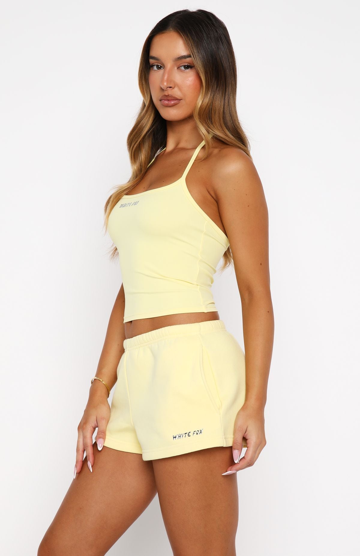 White Fox Test Drive Halter Top Lemon