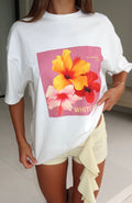 White Fox Little By Little Oversized Tee White