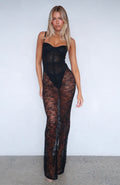 White Fox In The Atmosphere Lace Dress Black
