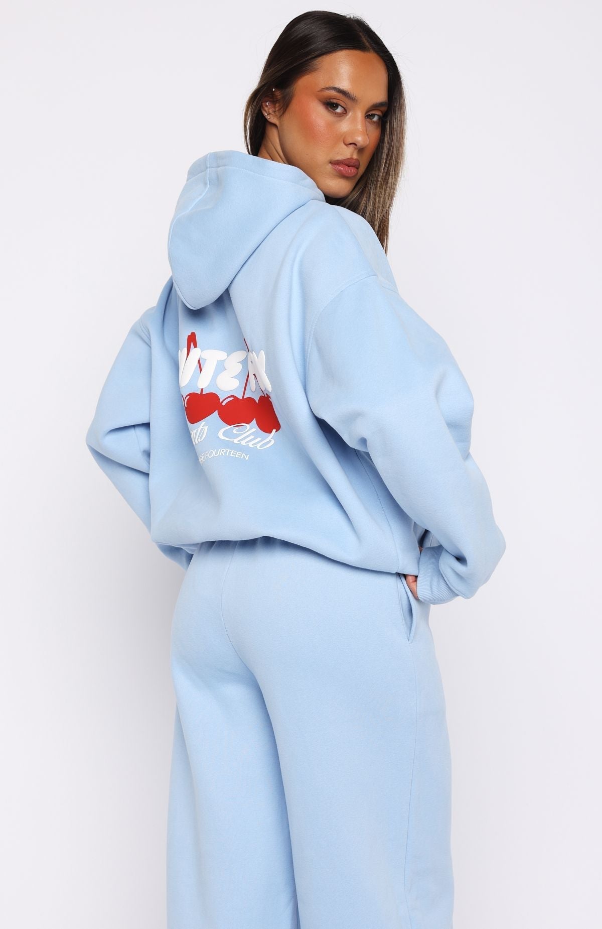 White Fox Club 14 Cassie Boxy Hoodie Blue