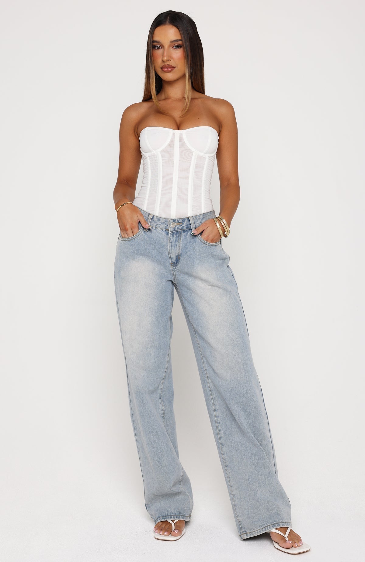 White Fox Pinky Promise Strapless Bustier White