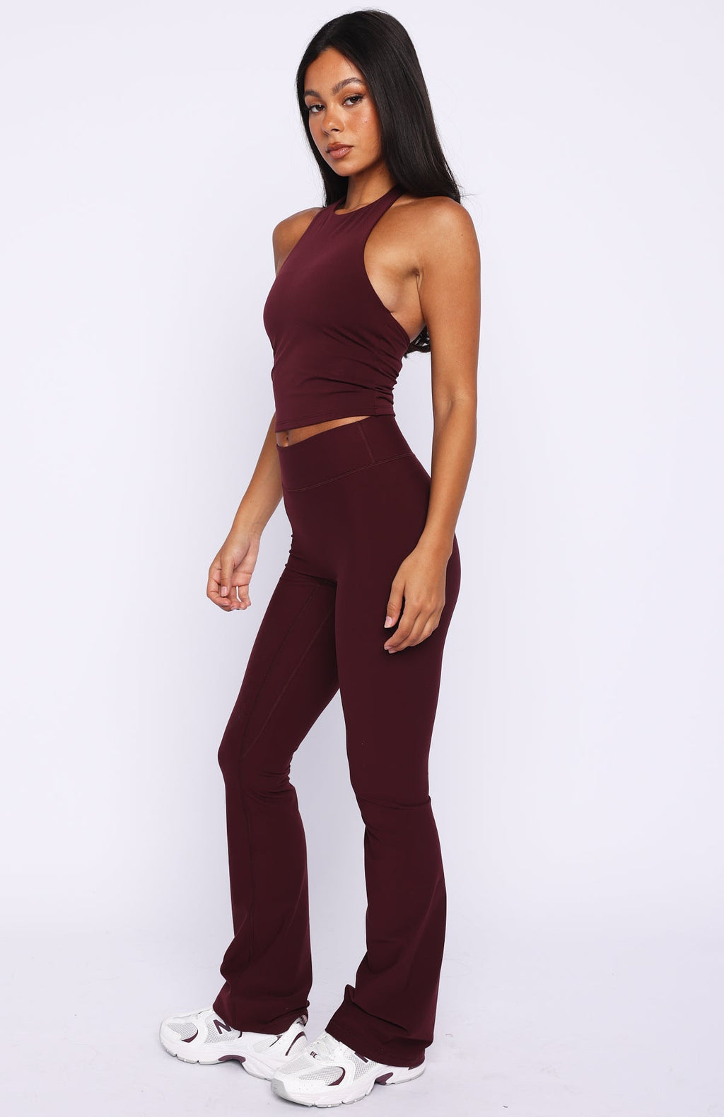 White Fox Movement Flare Leggings Merlot
