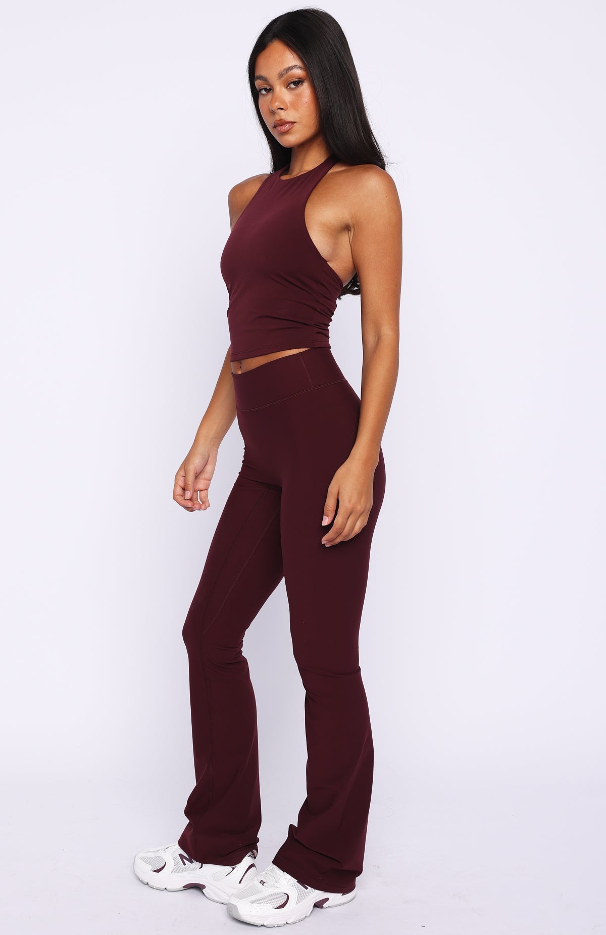 White Fox Movement Flare Leggings Merlot