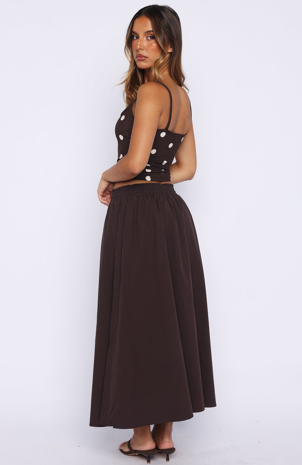 White Fox Lost In Your Love Maxi Skirt Chocolate