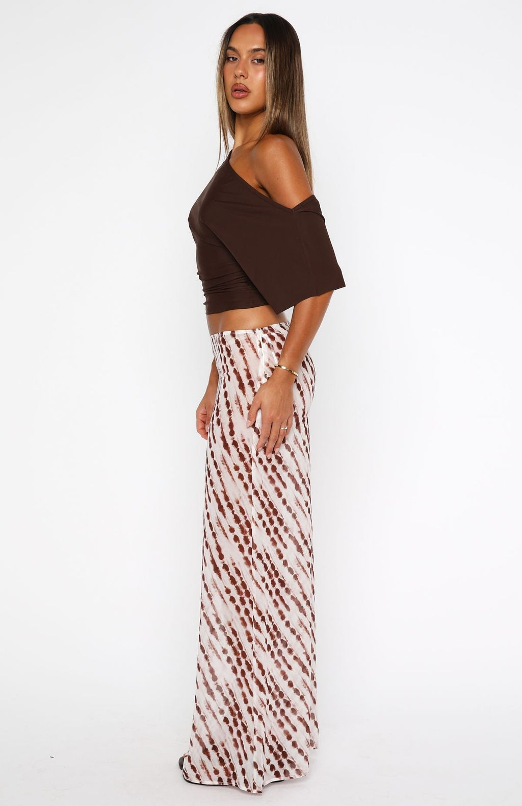 White Fox Sunday Strolls Maxi Skirt Espresso Mist