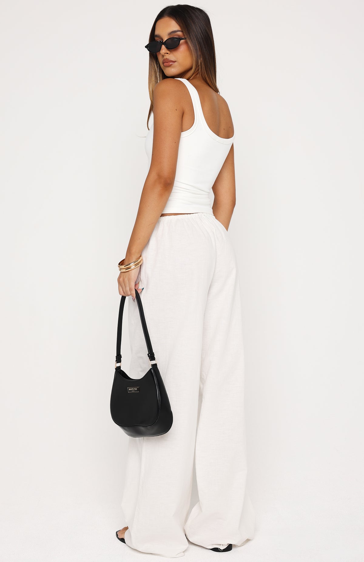 White Fox Lover's Refresh Linen Pants White