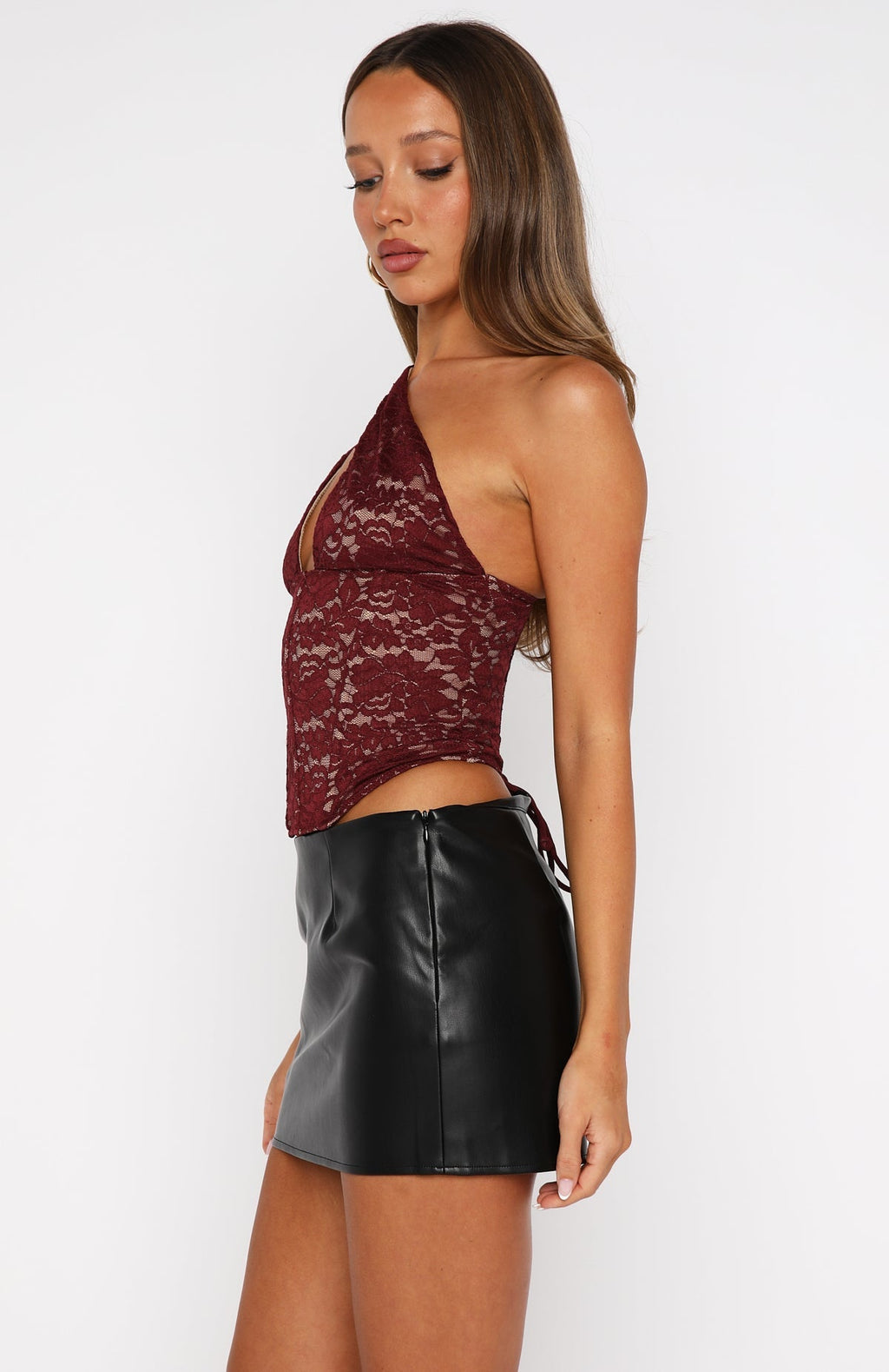 White Fox Don't Try Me Bustier Burgundy