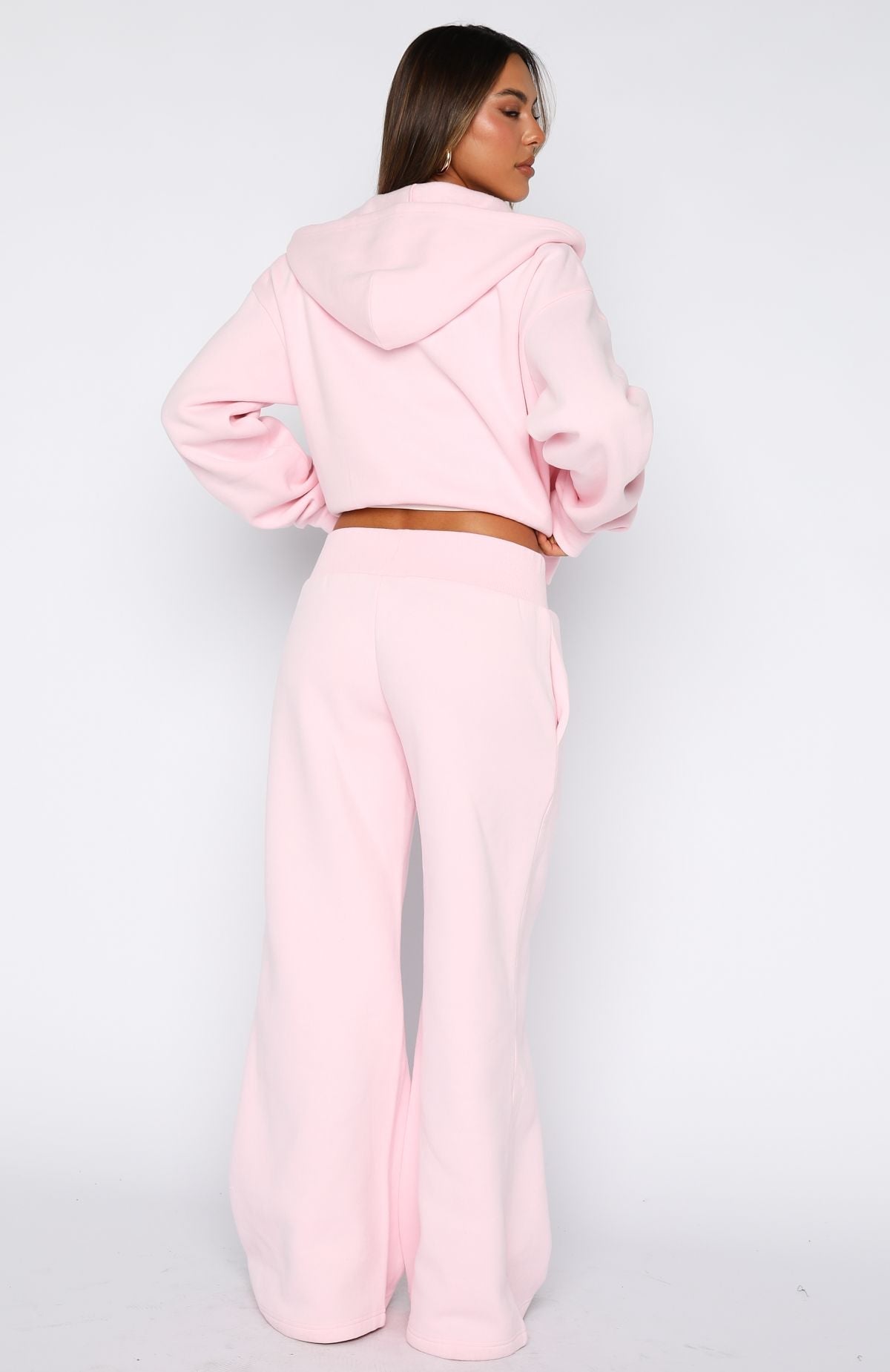 White Fox Come A Long Way Wide Leg Sweatpants Pink