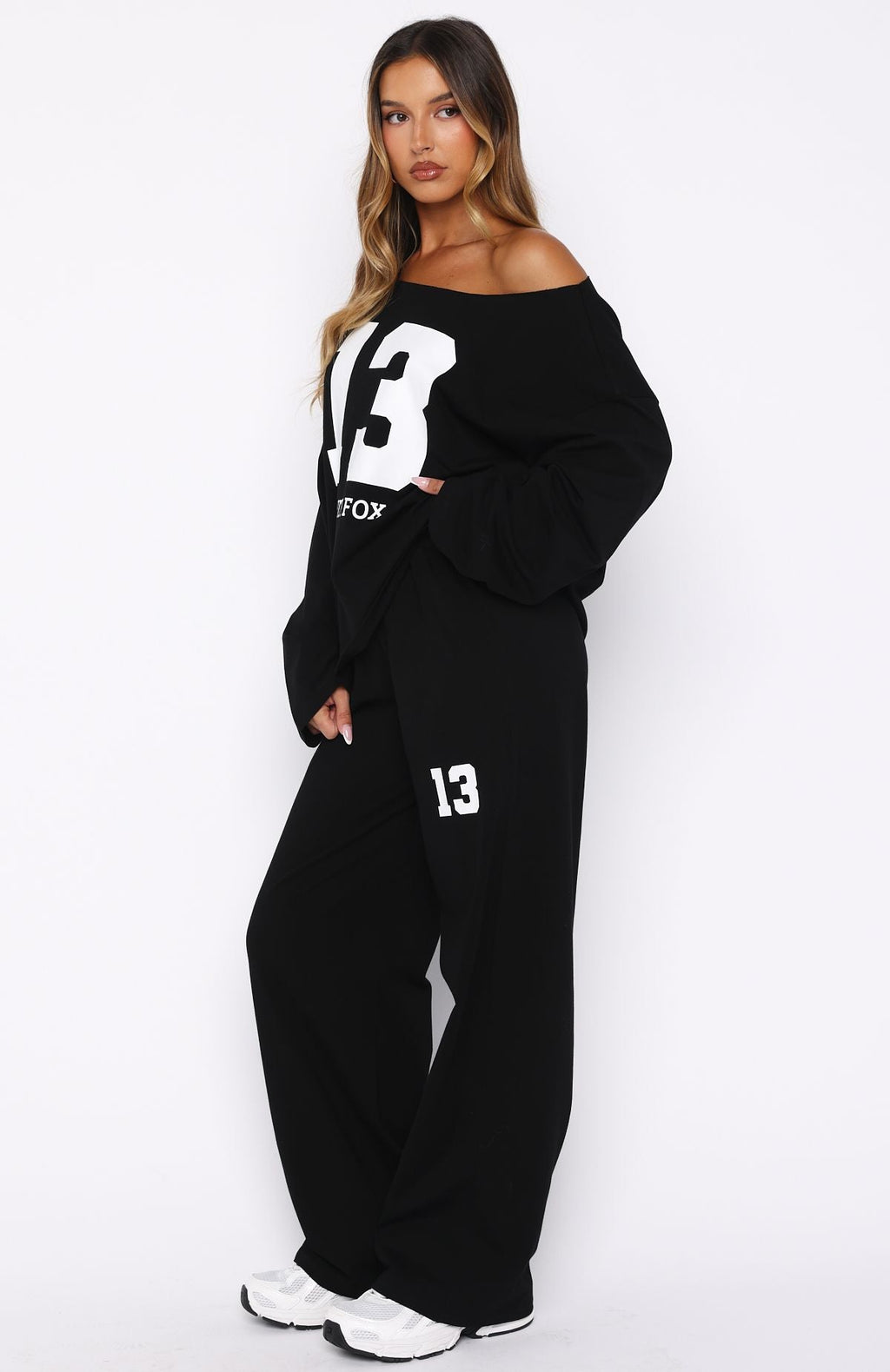 White Fox Only One Left Track Pants Black