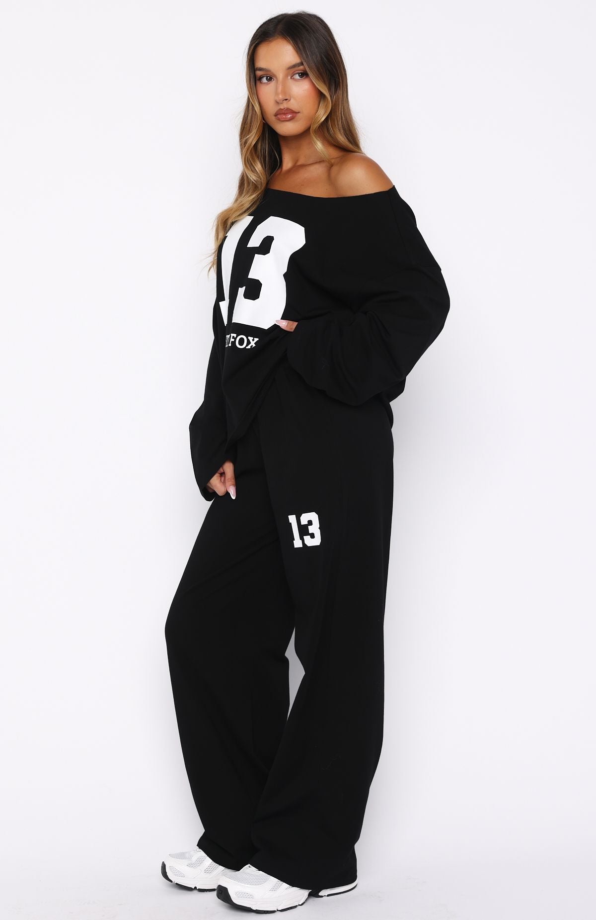 White Fox Only One Left Track Pants Black
