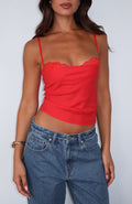 White Fox Tell Me All About It Top Red