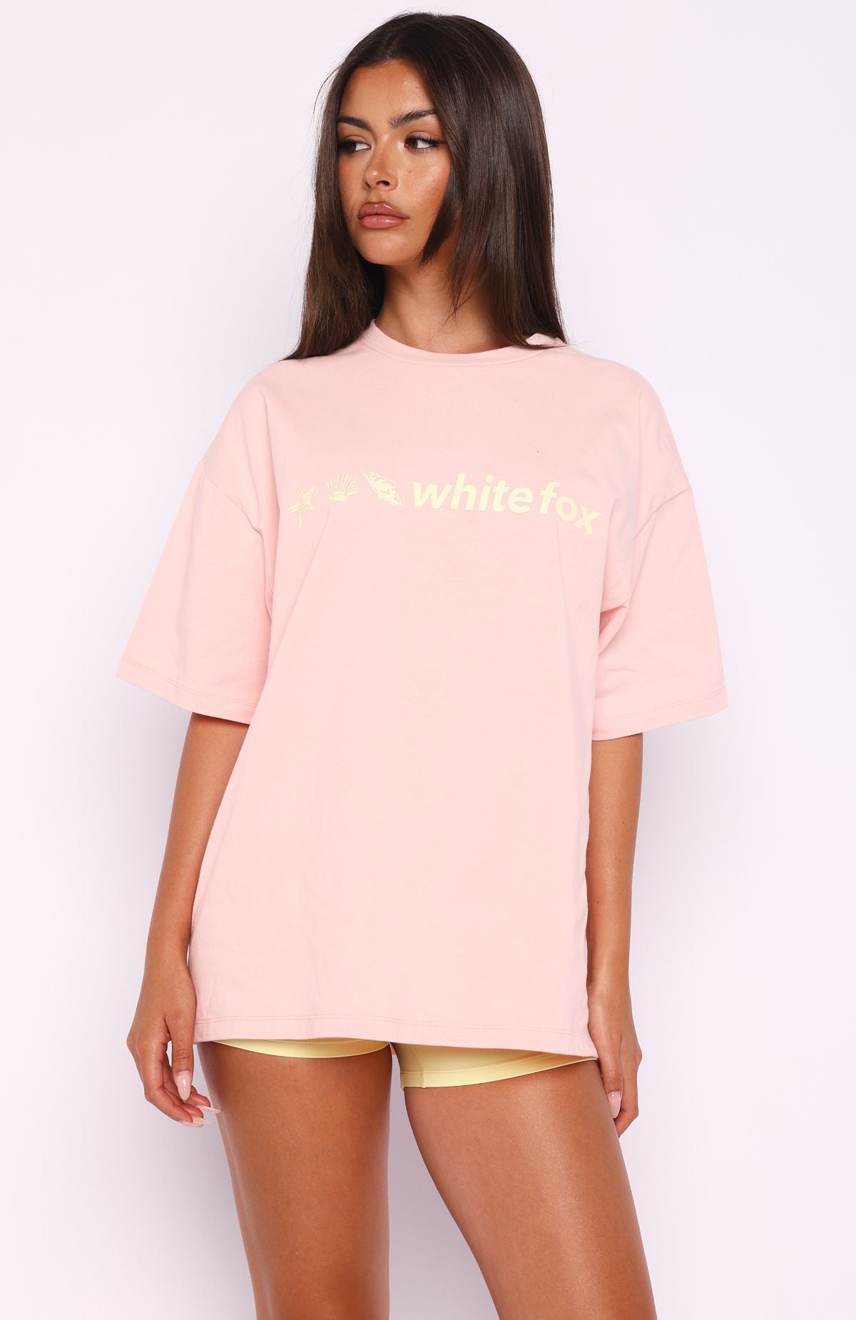 White Fox Tropic Rush Oversized Tee Pink