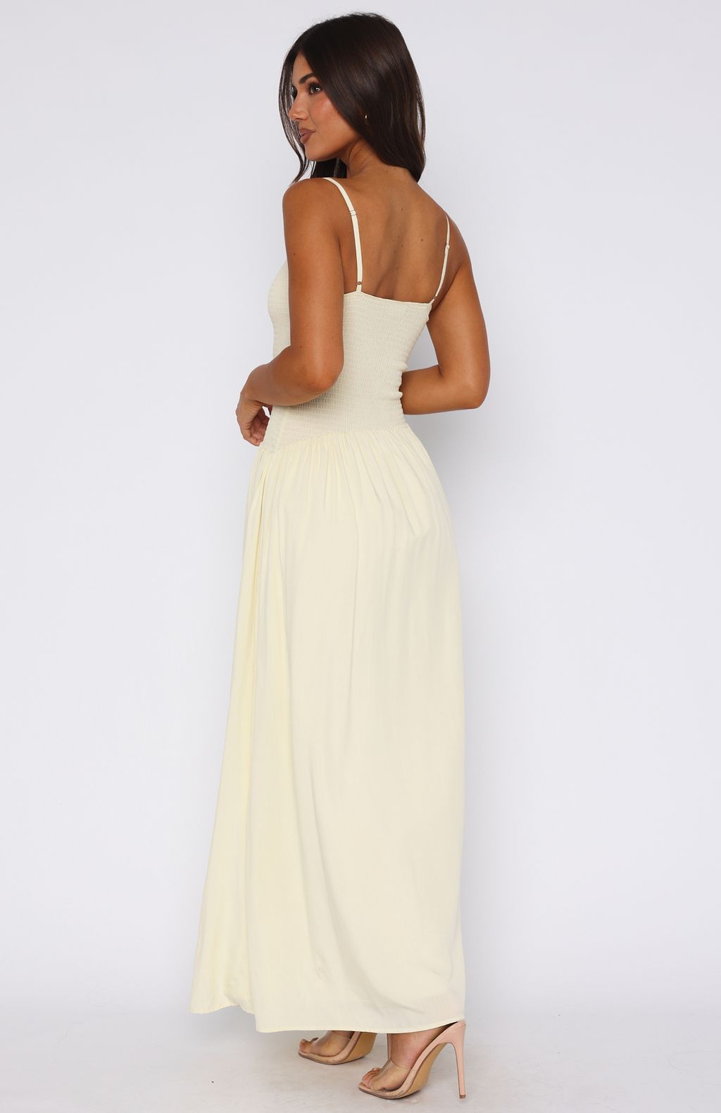 White Fox Too Many Questions Maxi Dress Lemon