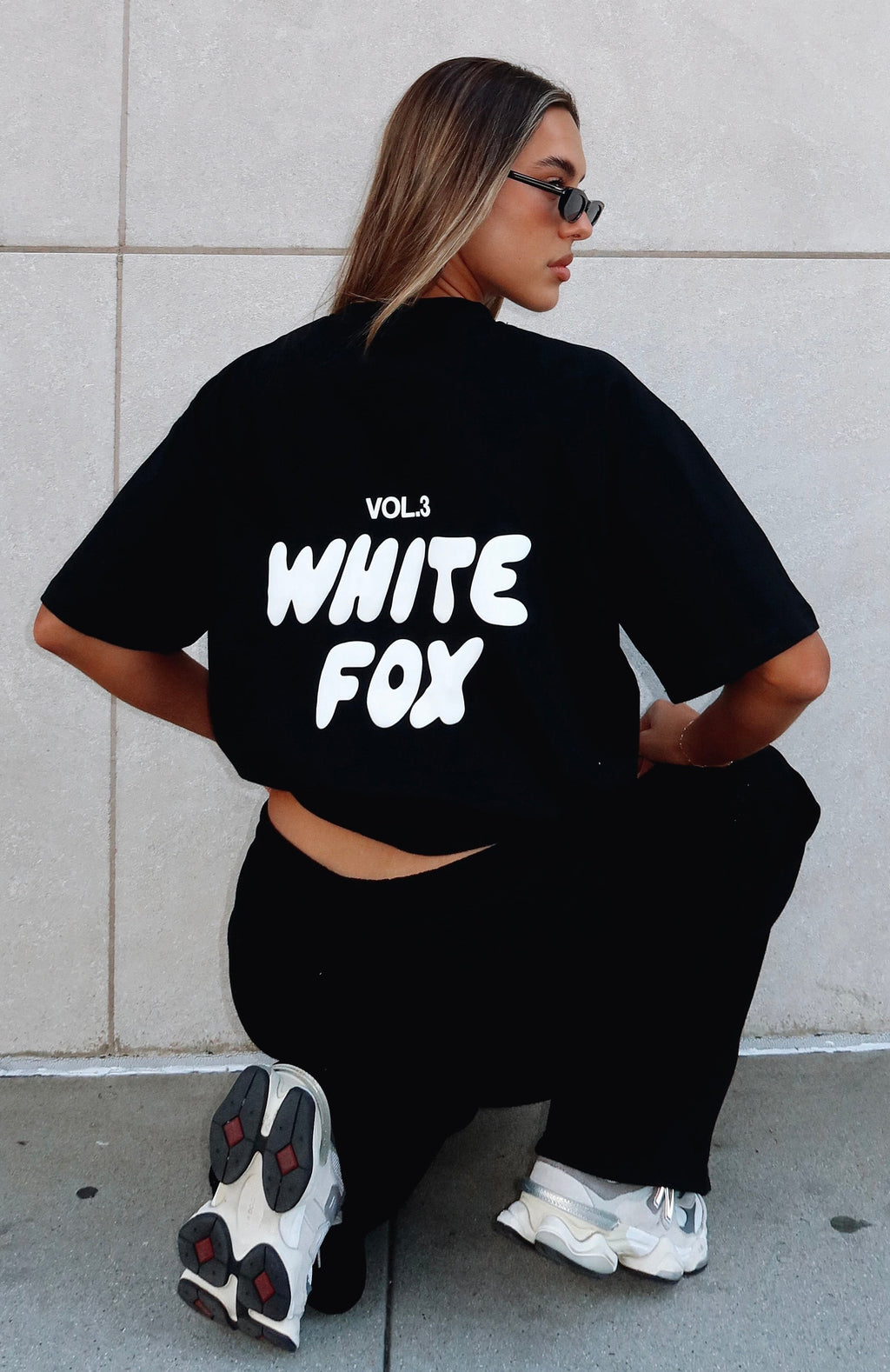 White Fox Offstage Back Graphic Oversized Tee Monochrome