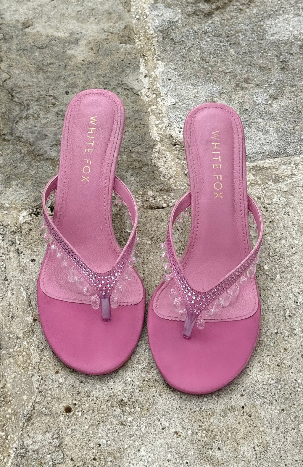 White Fox Jackie Mules Candy Pink