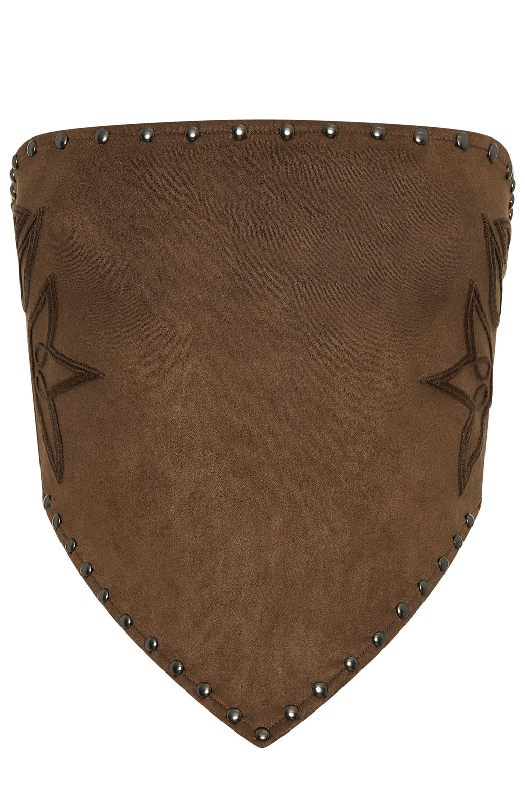 White Fox Rumours Strapless Faux Suede Top Chocolate