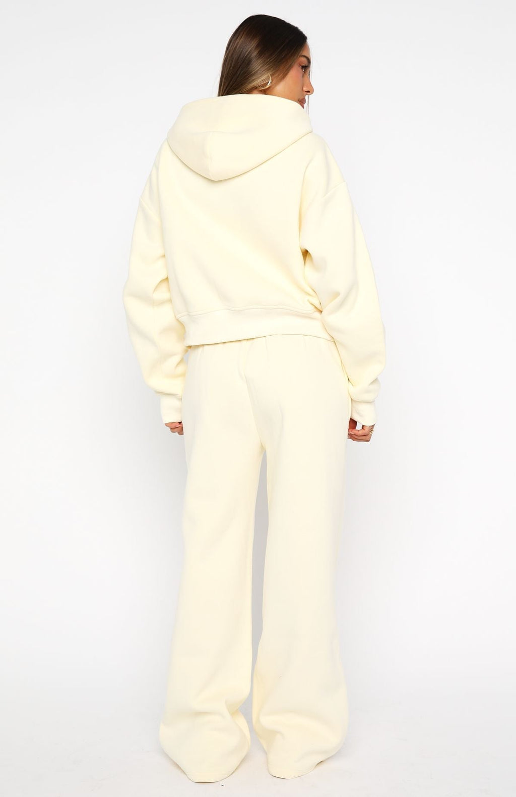 White Fox Daydreamers Madeline Wide Leg Sweatpants Lemon