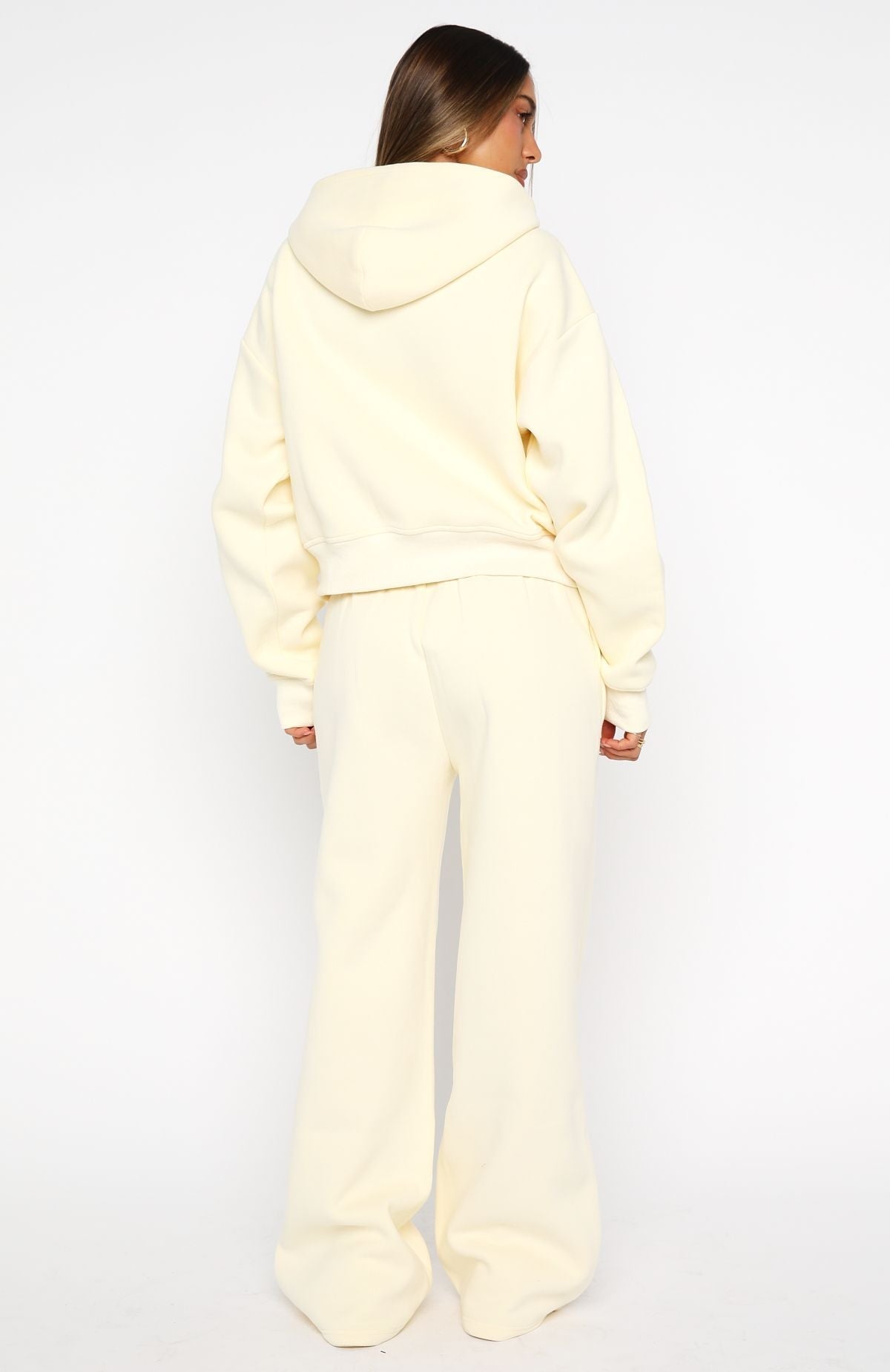 White Fox Daydreamers Madeline Wide Leg Sweatpants Lemon