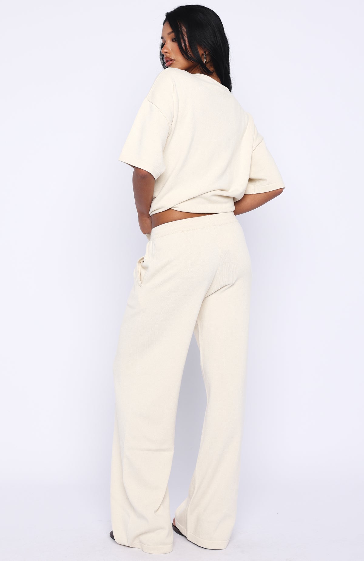 White Fox Rare Catch Knit Pants Cream
