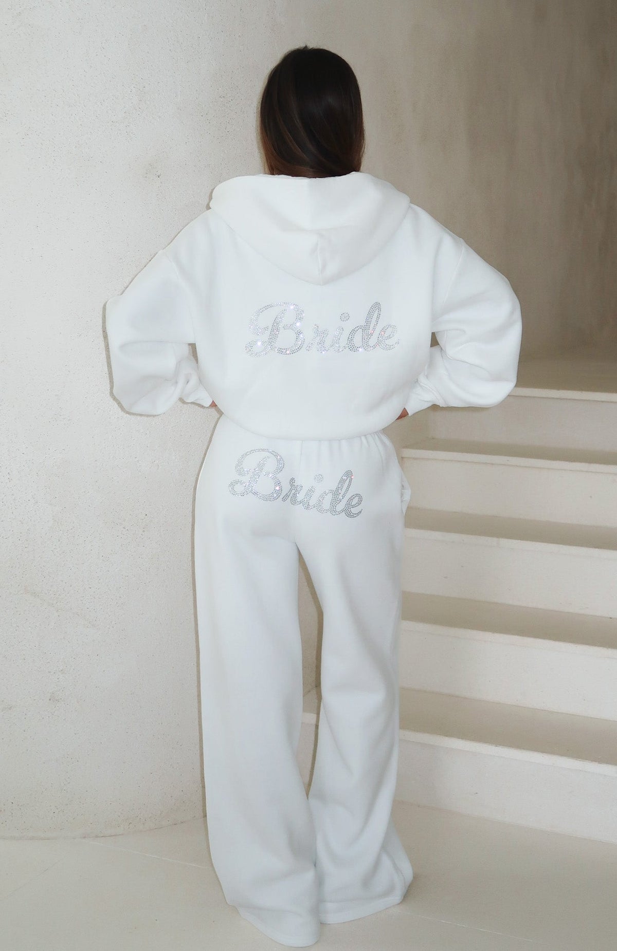 White Fox The Bride Wide Leg Sweatpants White