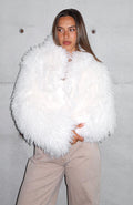 White Fox Weekend Away Faux Fur Jacket Cream