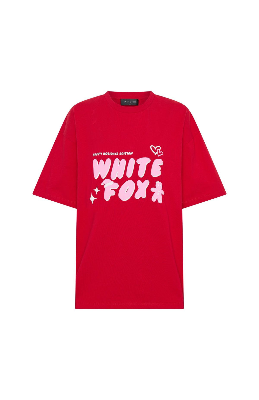 White Fox All I Want For Christmas Oversized Tee Red