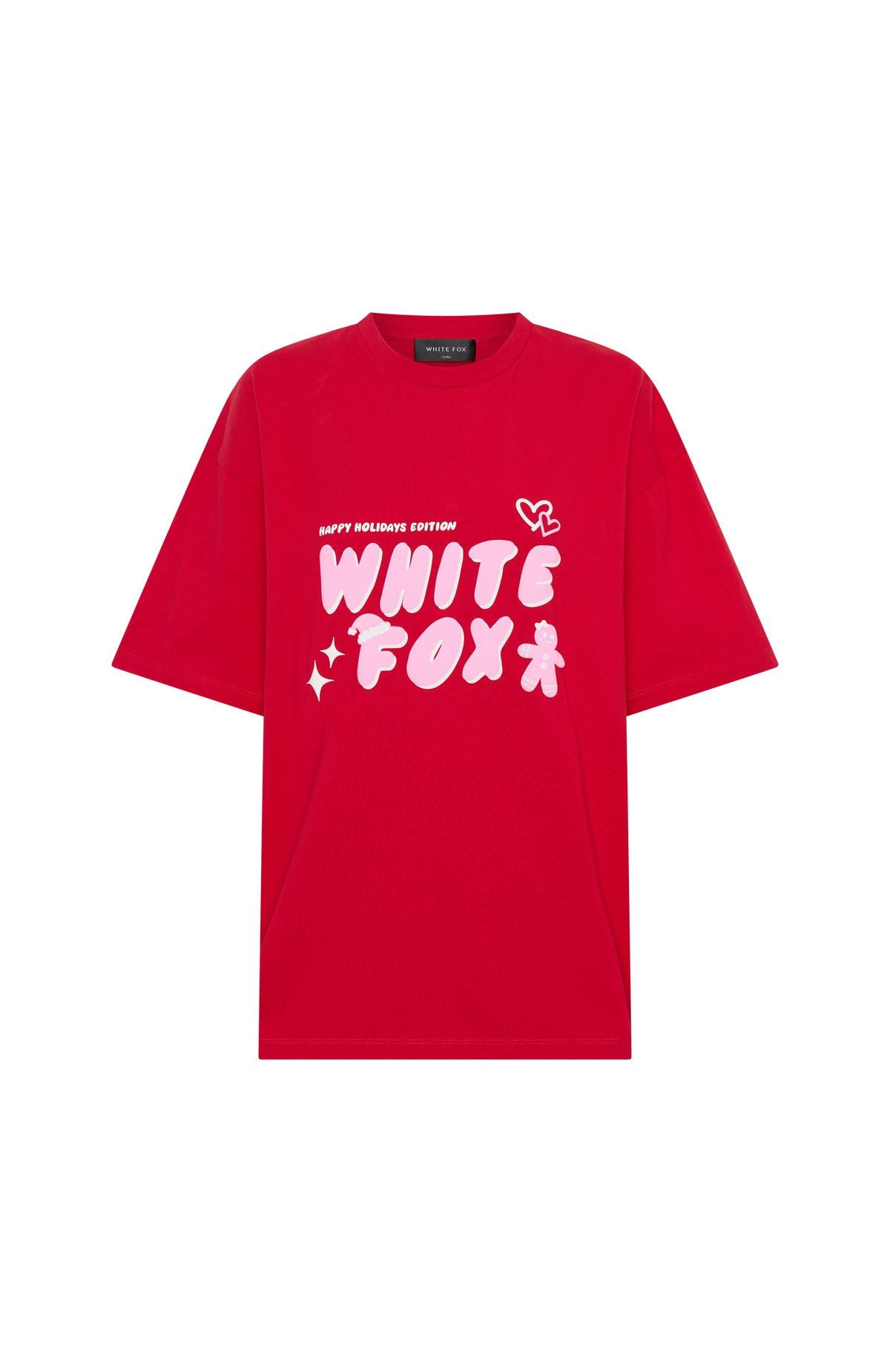 White Fox All I Want For Christmas Oversized Tee Red