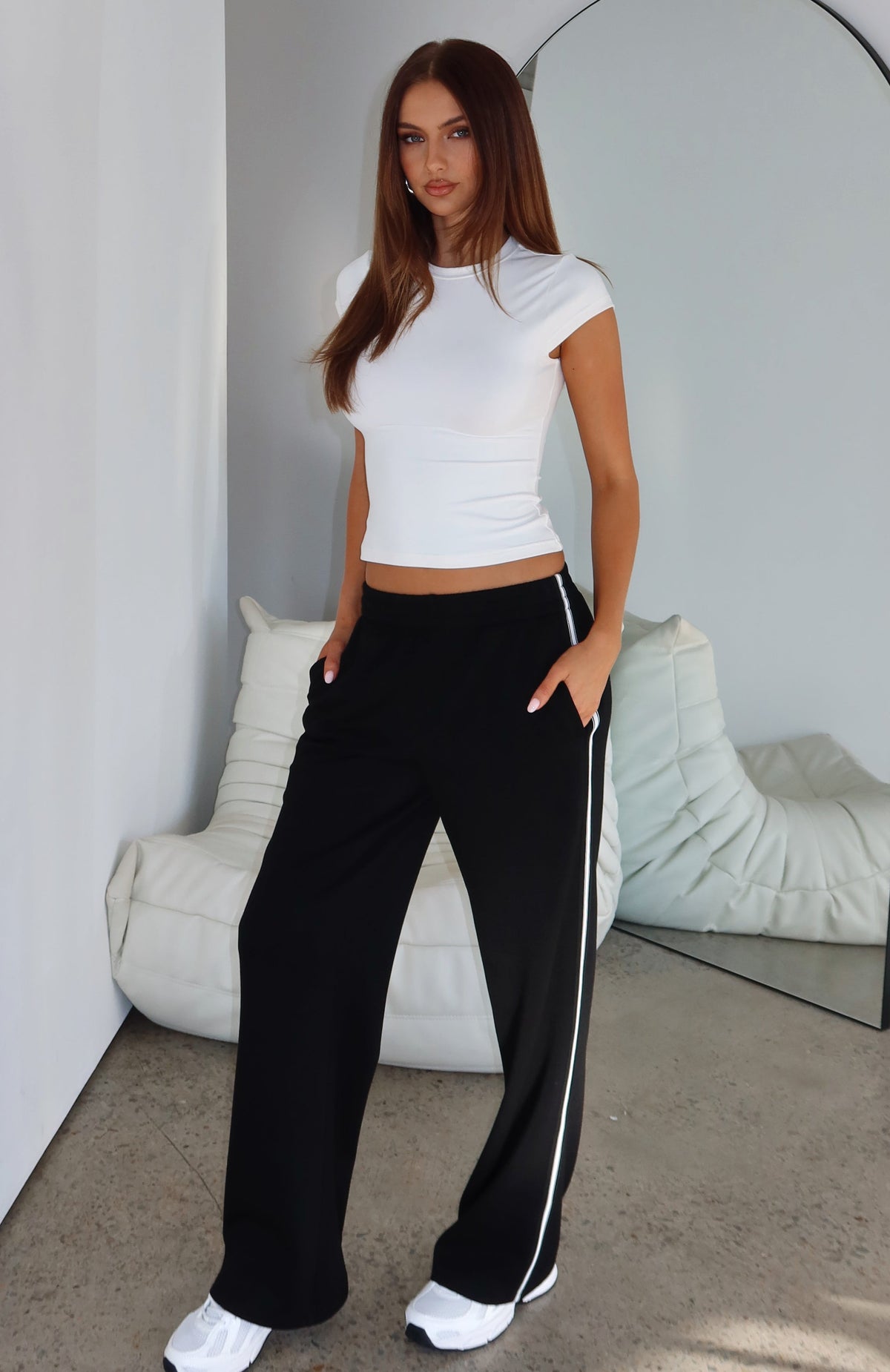 White Fox Travel Era Track Pants Black