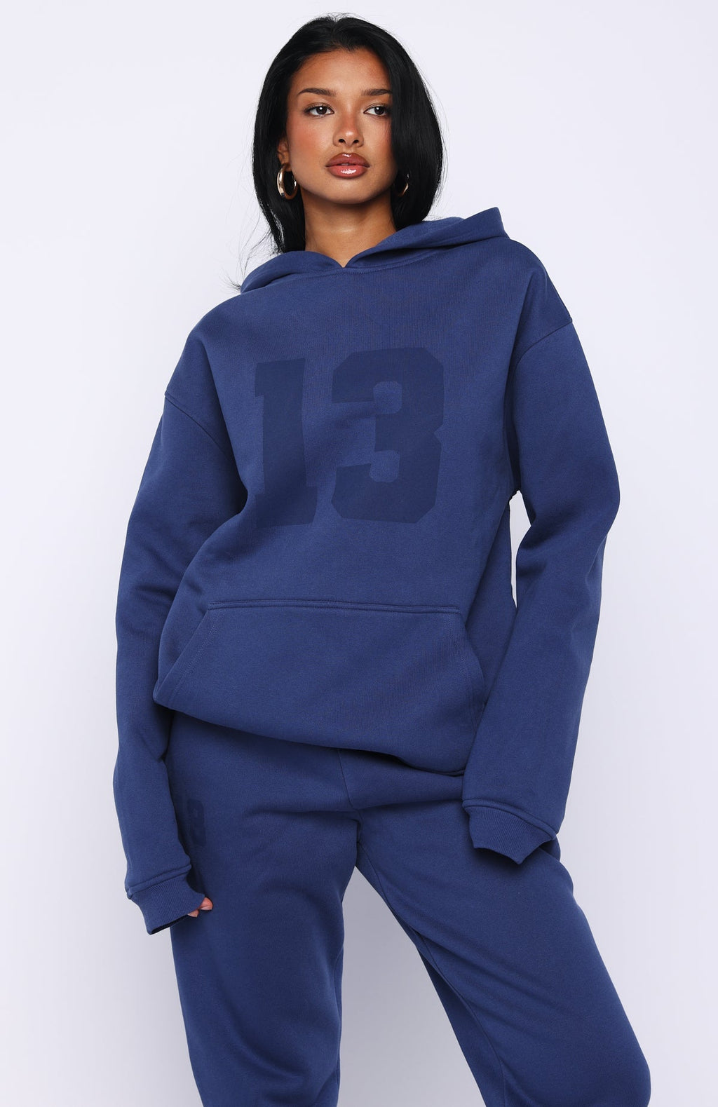 White Fox It's Your Chance Oversized Hoodie Navy