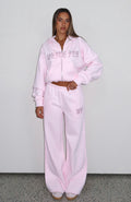 White Fox Lucky Ones Wide Leg Sweatpants Pink