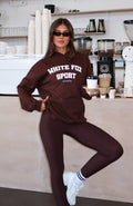 White Fox Winning Team Oversized Hoodie Chocolate