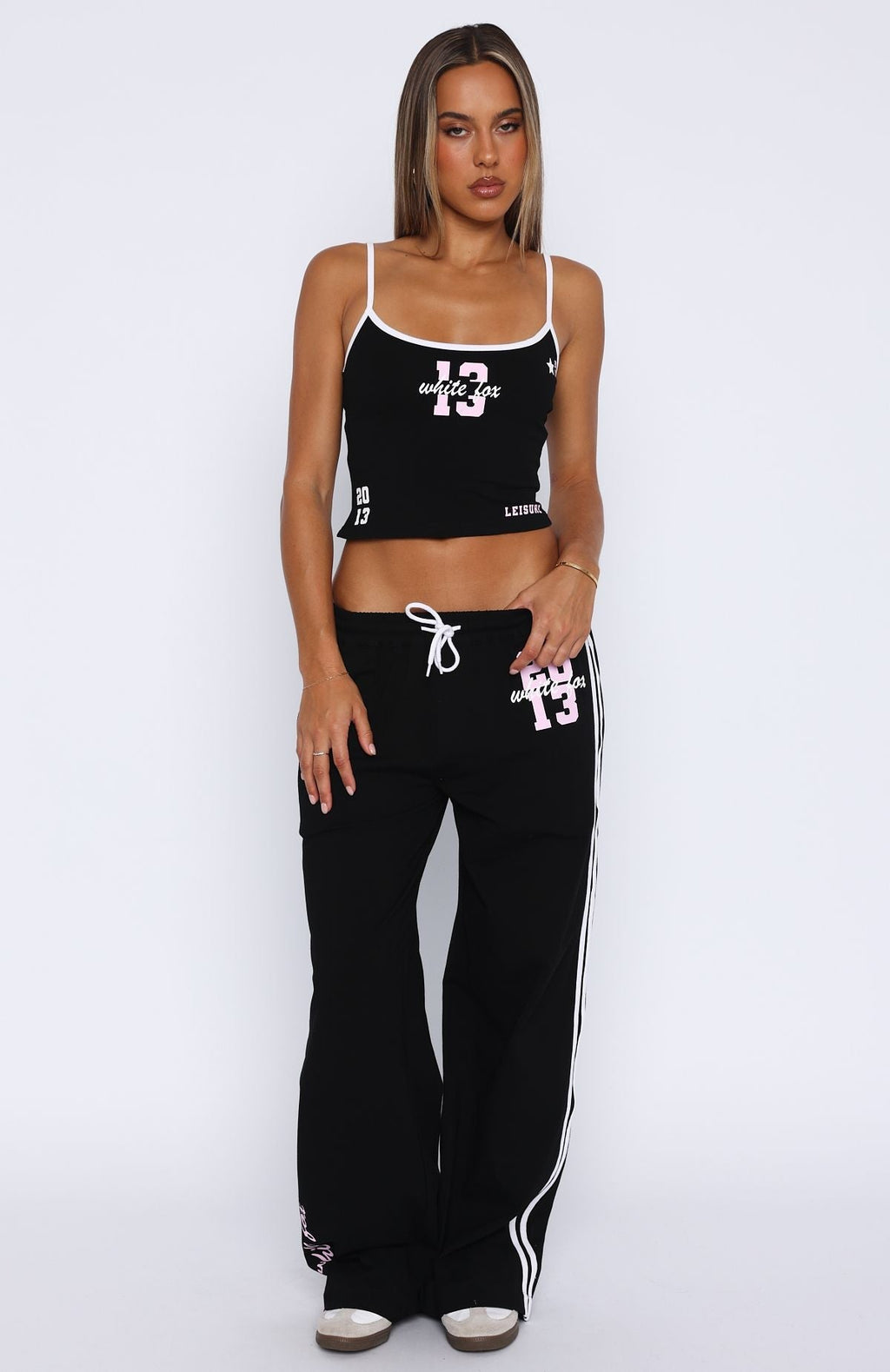 White Fox All Star Season Track Pants Black