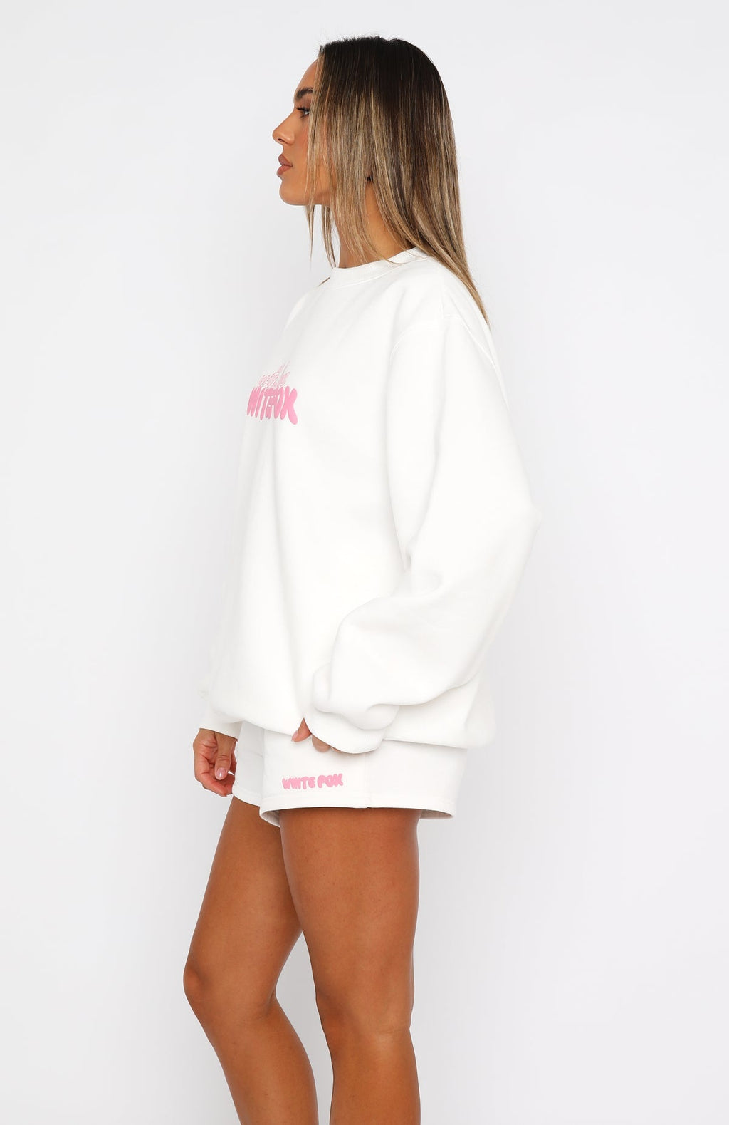 White Fox With Love Forever Oversized Sweater White
